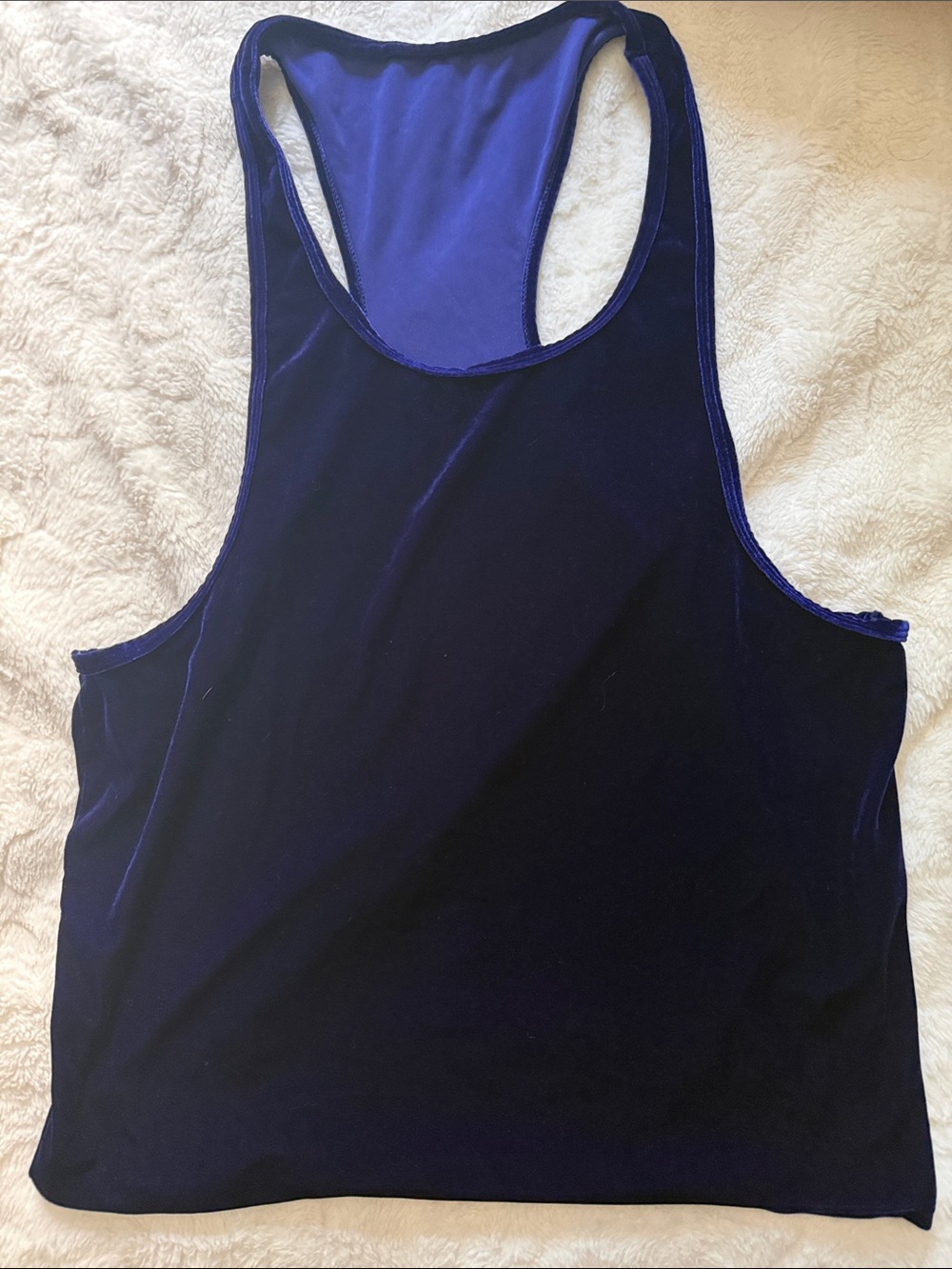 JJ Malibu Men’s (M) Royal Blue Velvet Racerback Tank Top